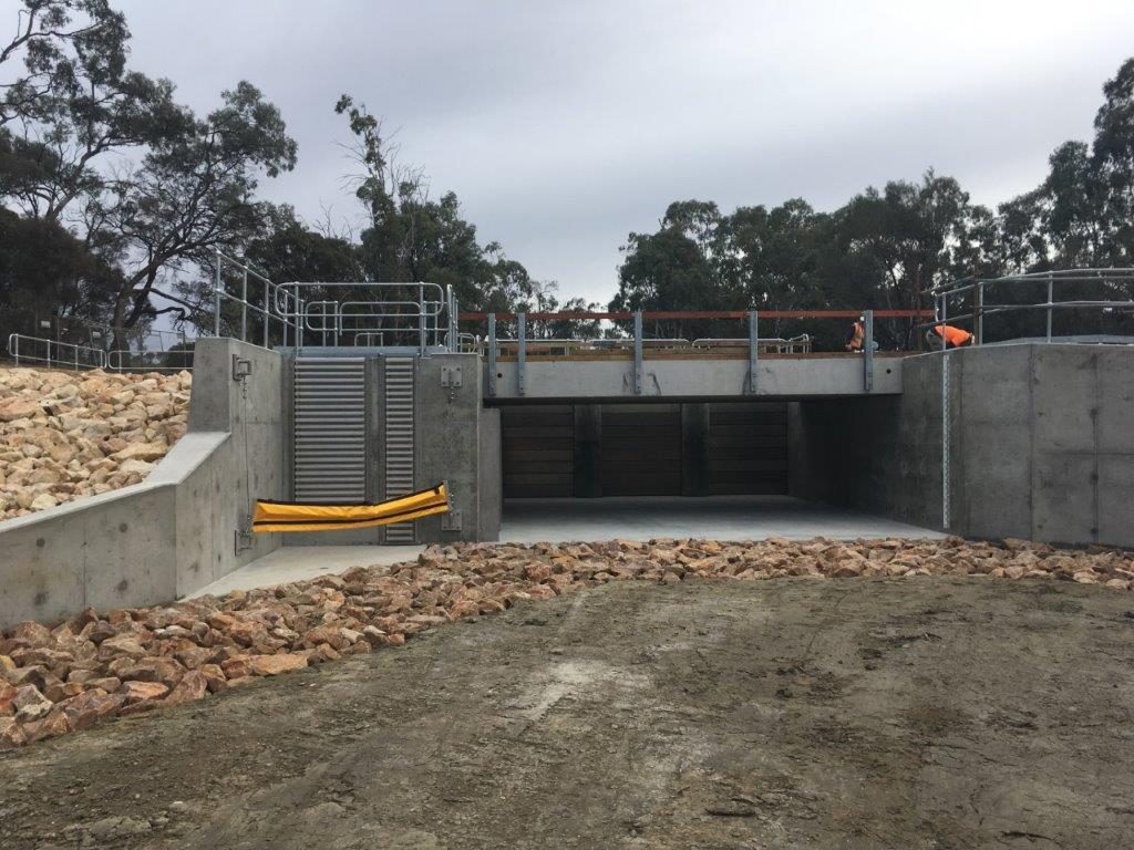 Regulator gate structure on water infrastructure